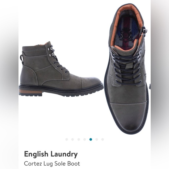 English Laundry Lucas Men's Fashion Boot - Wing Tip Chukka With Side Zip & Suede Collar - View #2